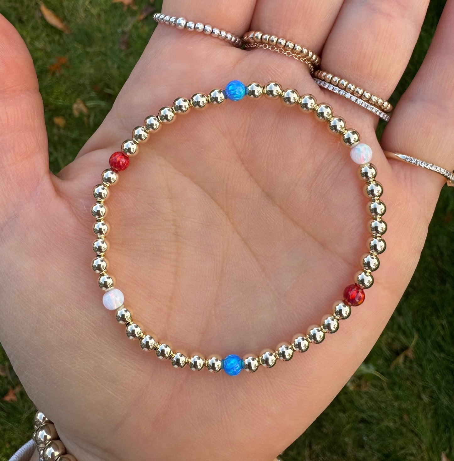 4mm Bills Mafia Opal Beaded Bracelet