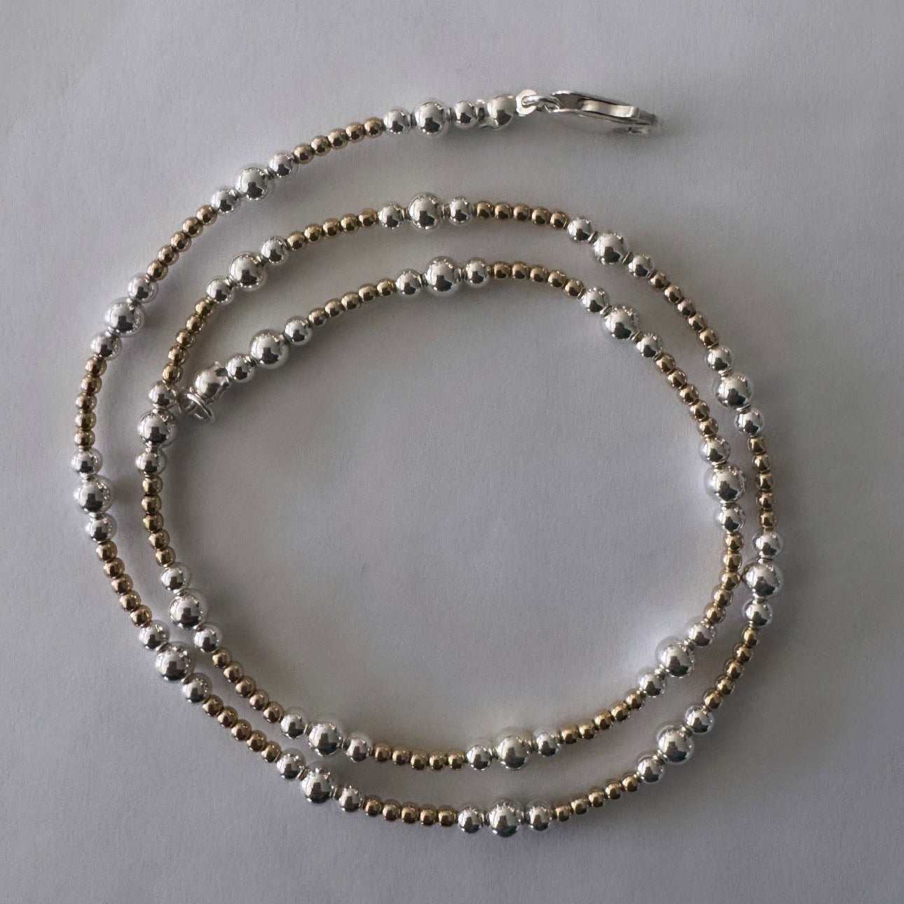 Mixed Metal Beaded Necklace