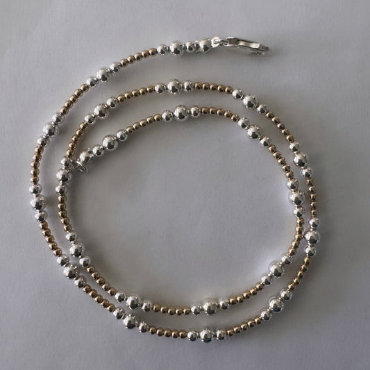 Mixed Metal Beaded Necklace