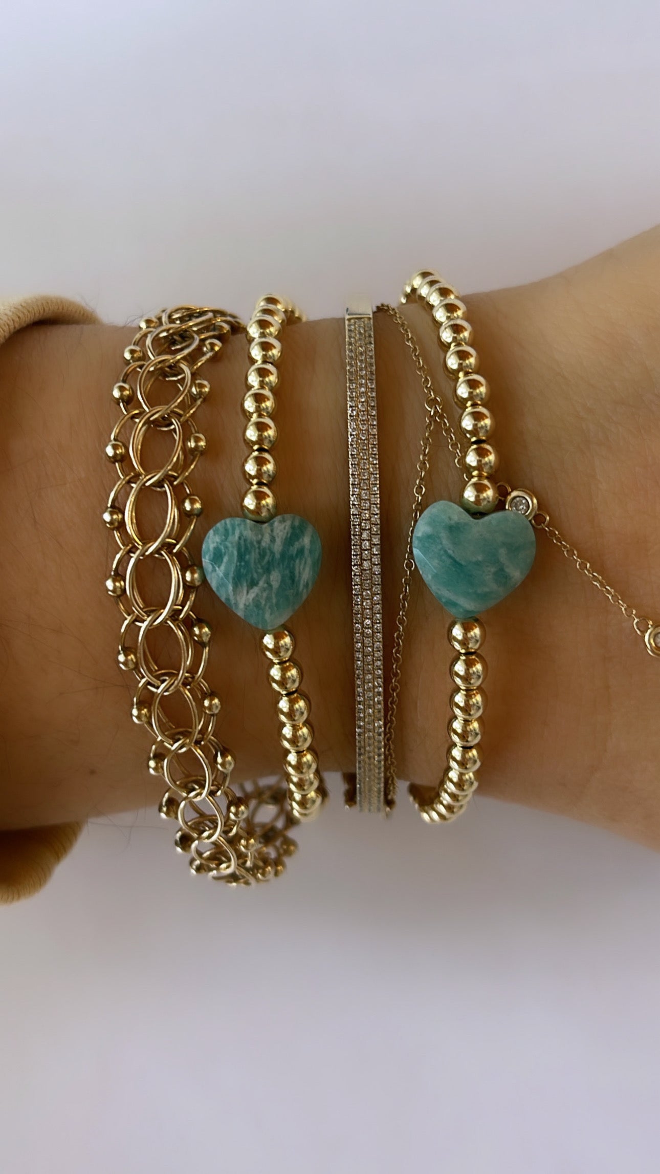 4mm Amazonite Courage Bead Bracelet