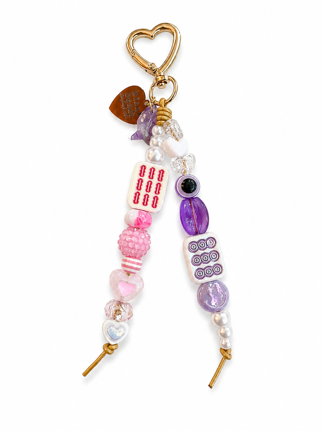Custom Mahjong Leather Bag Charm