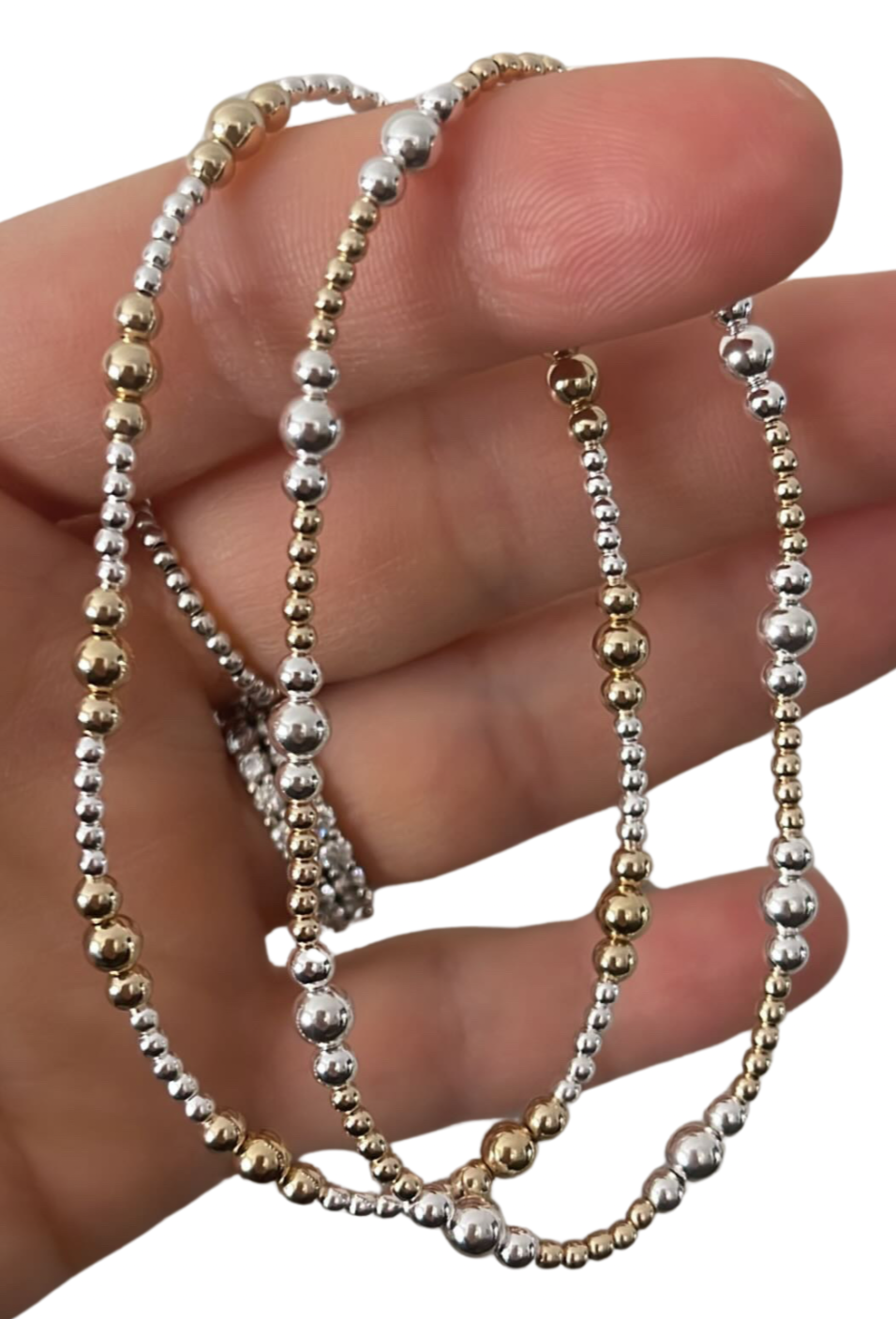 Mixed Metal Beaded Bracelet