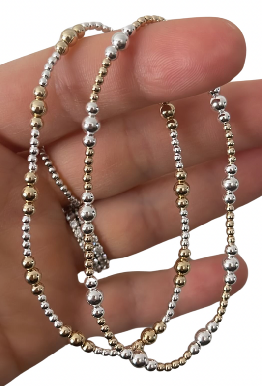 Mixed Metal Beaded Bracelet