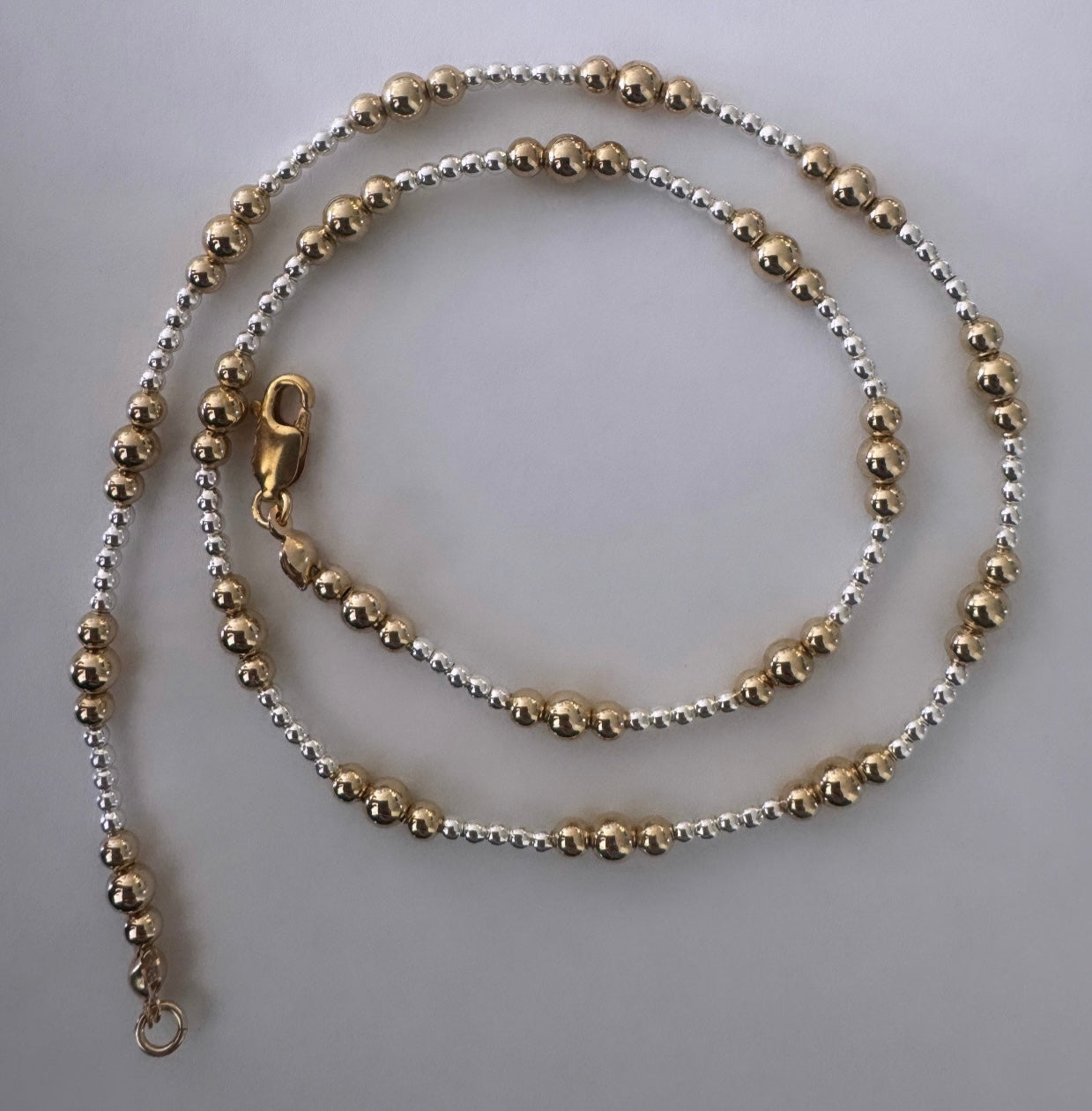 Mixed Metal Beaded Necklace