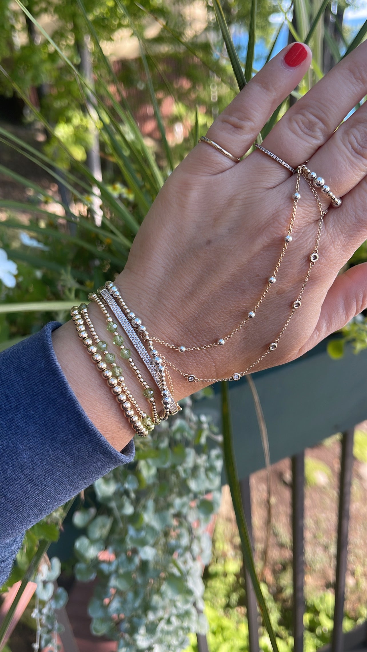 Mixed Metal Hand Chain