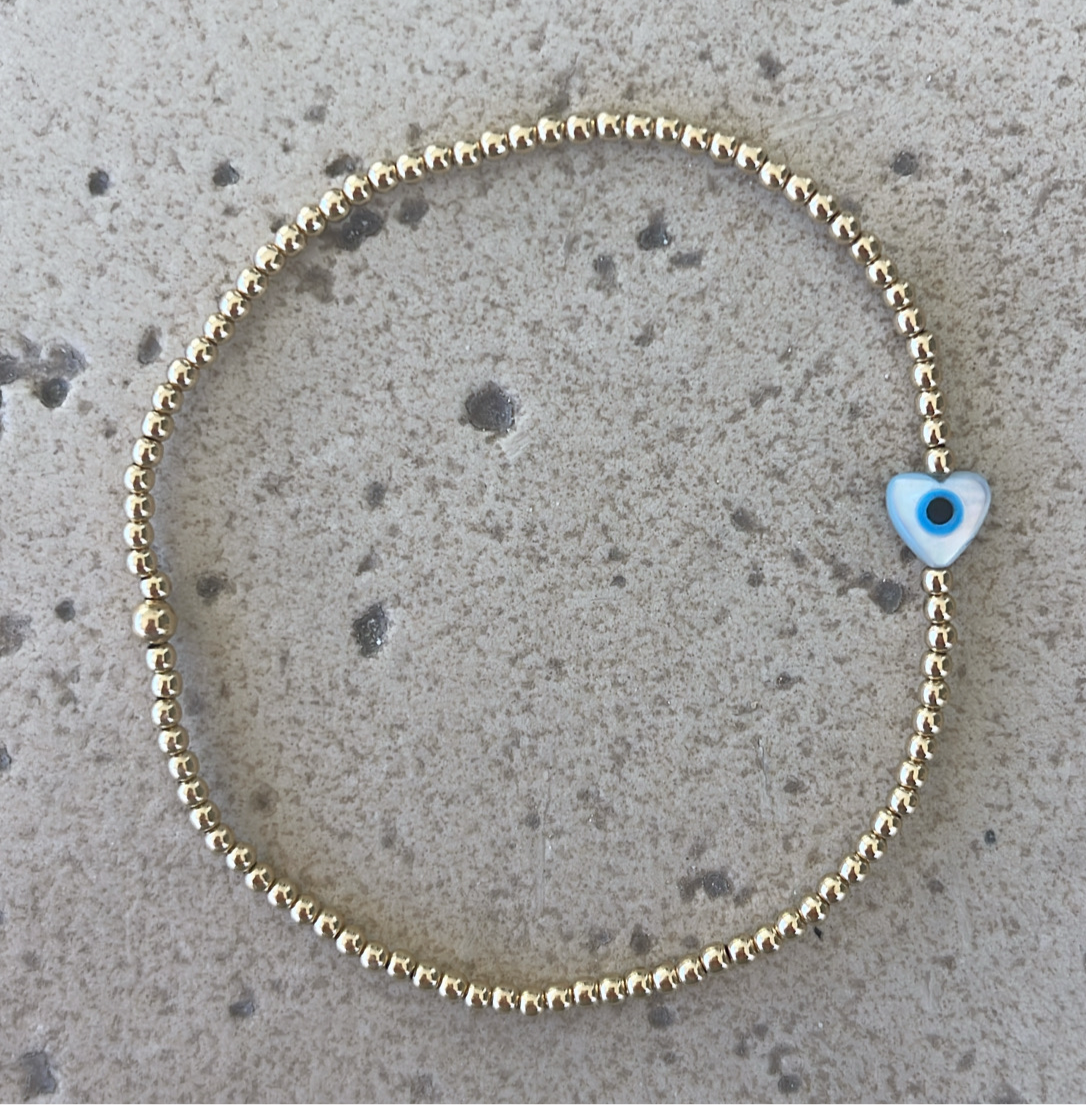 2mm Evil Eye Beaded Bracelet