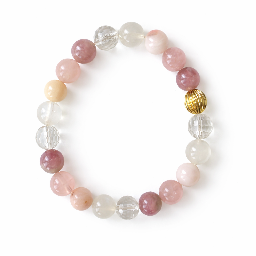 8mm Pink Ombre Gemstone Bead Bracelet