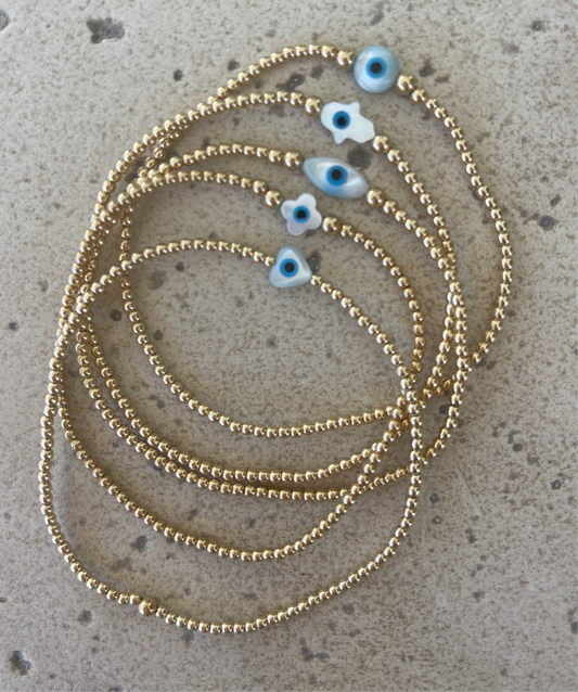 2mm Evil Eye Beaded Bracelet