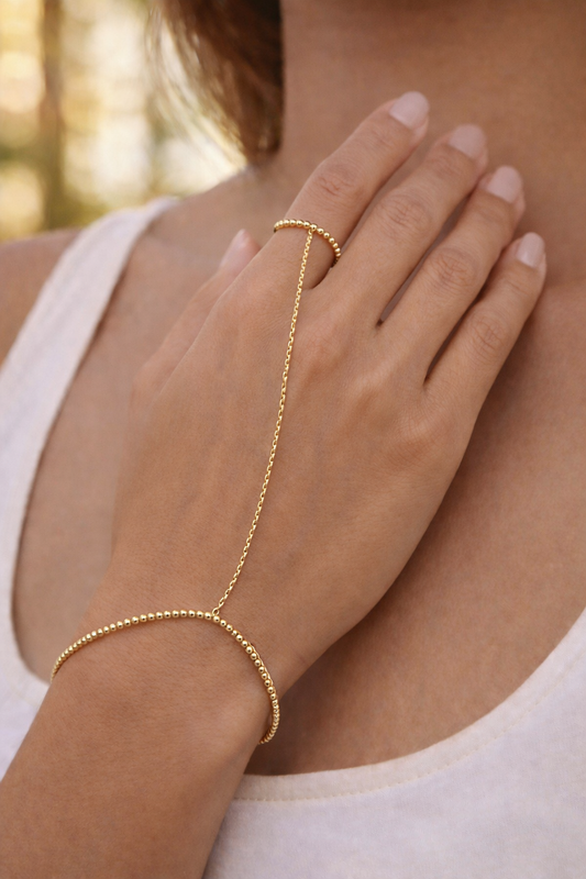 Rolo Beaded Hand Chain
