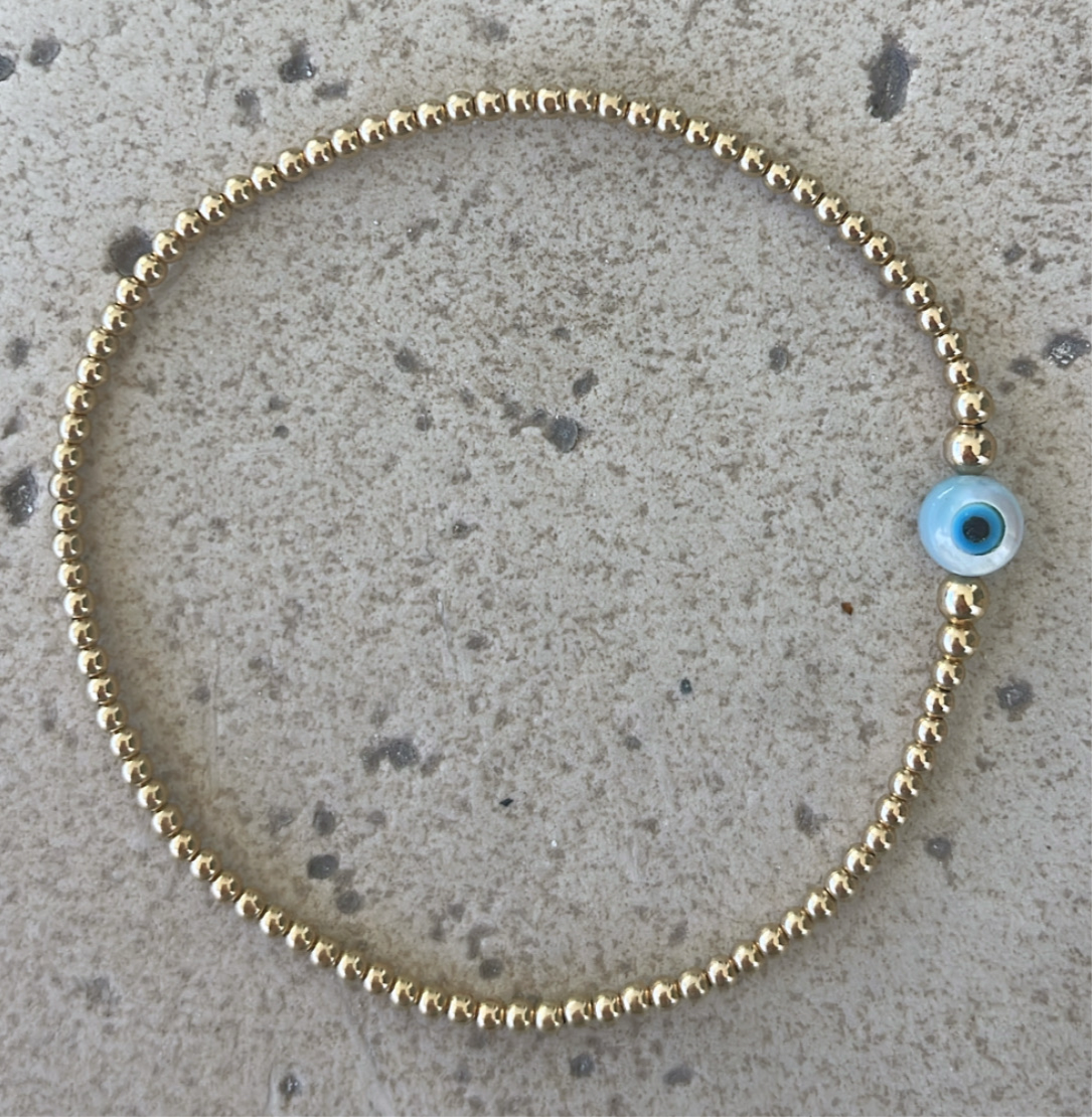 2mm Evil Eye Beaded Bracelet