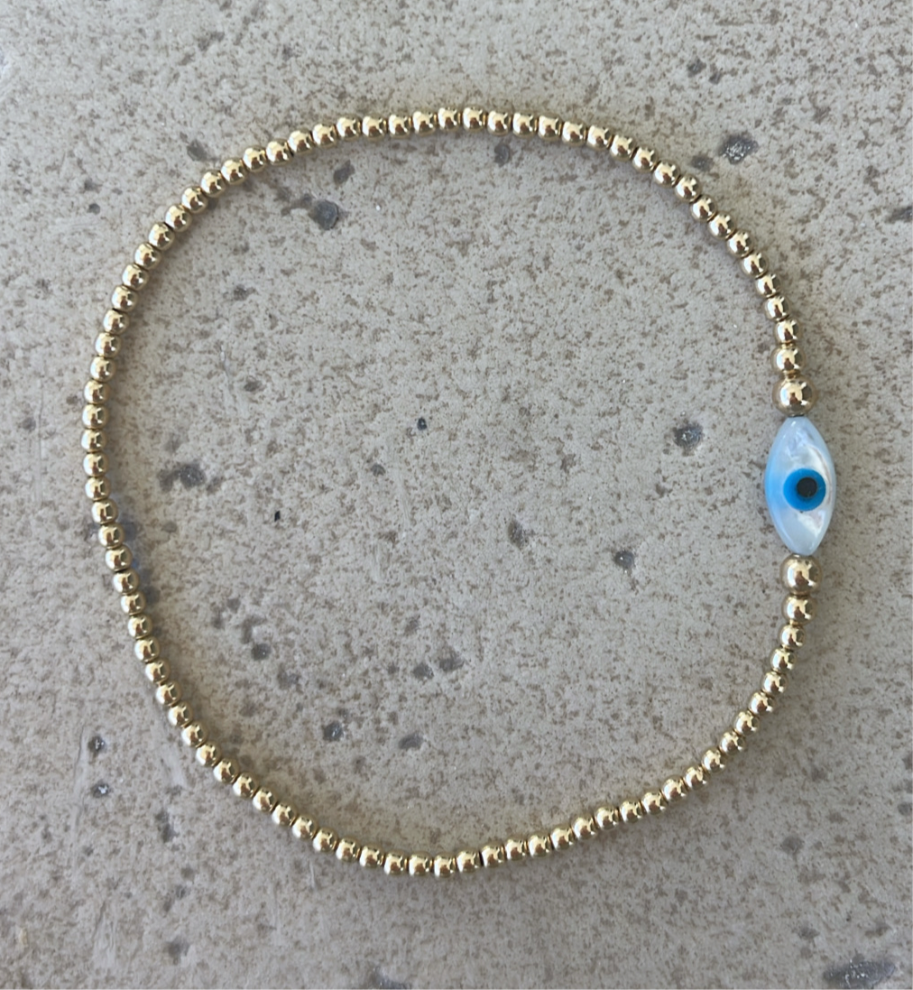 2mm Evil Eye Beaded Bracelet