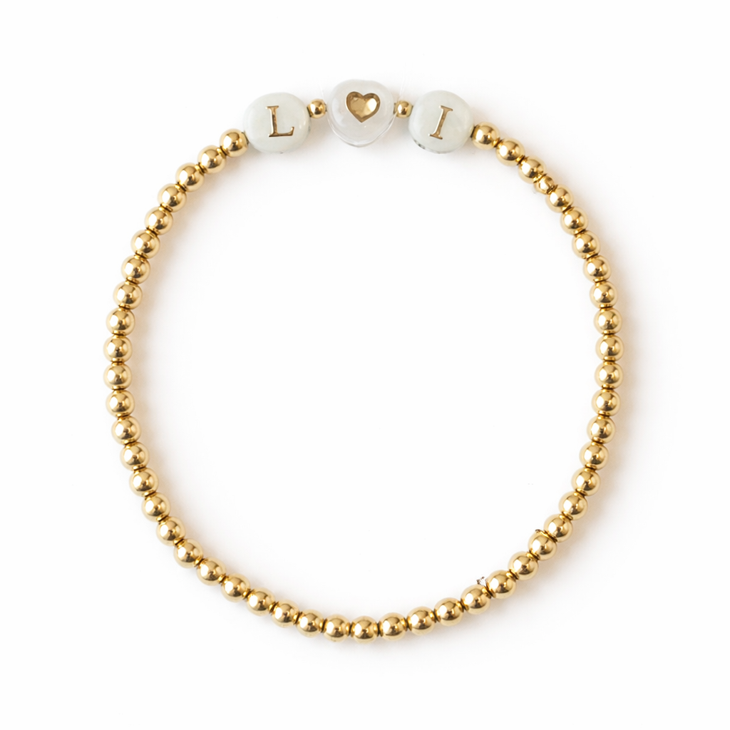 4mm You Name It Gold Resin Letter Bead Bracelet