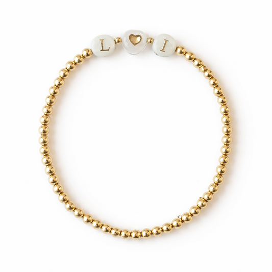 4mm You Name It Gold Resin Letter Bead Bracelet